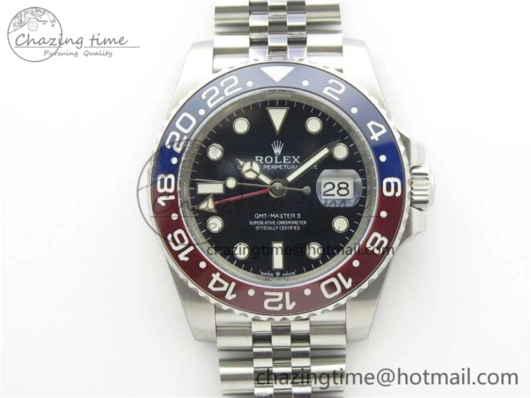 Casual GMT Master II 126710 BLRO Real Ceramic 904L SS Noob 1:1 Best Edition on Bracelet A3285 (Correct Hand Stack) 3232