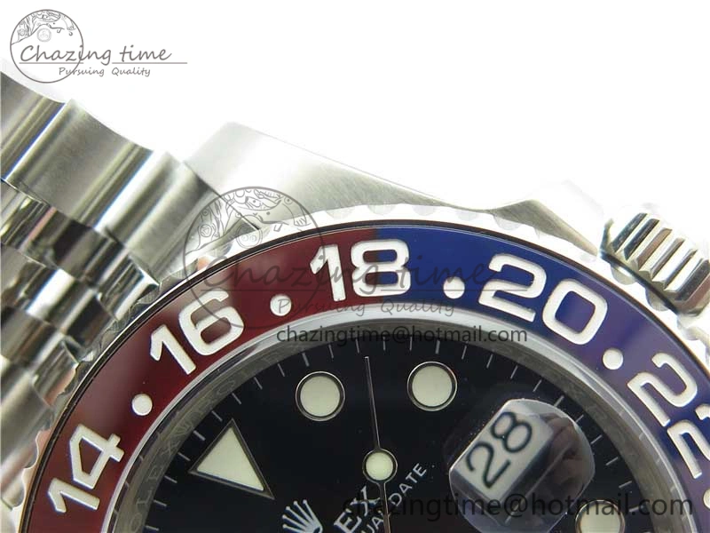 Casual GMT Master II 126710 BLRO Real Ceramic 904L SS Noob 1:1 Best Edition on Bracelet A3285 (Correct Hand Stack) 3232