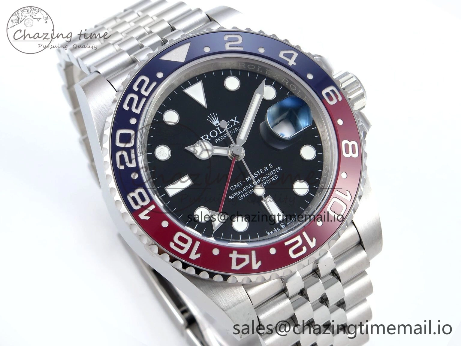 GMT-Master II 126710 BLRO Red Blue Ceramic 904L Steel EWE 1:1 Best Edition on Jubilee Strap EWE3285 V Thermal 823