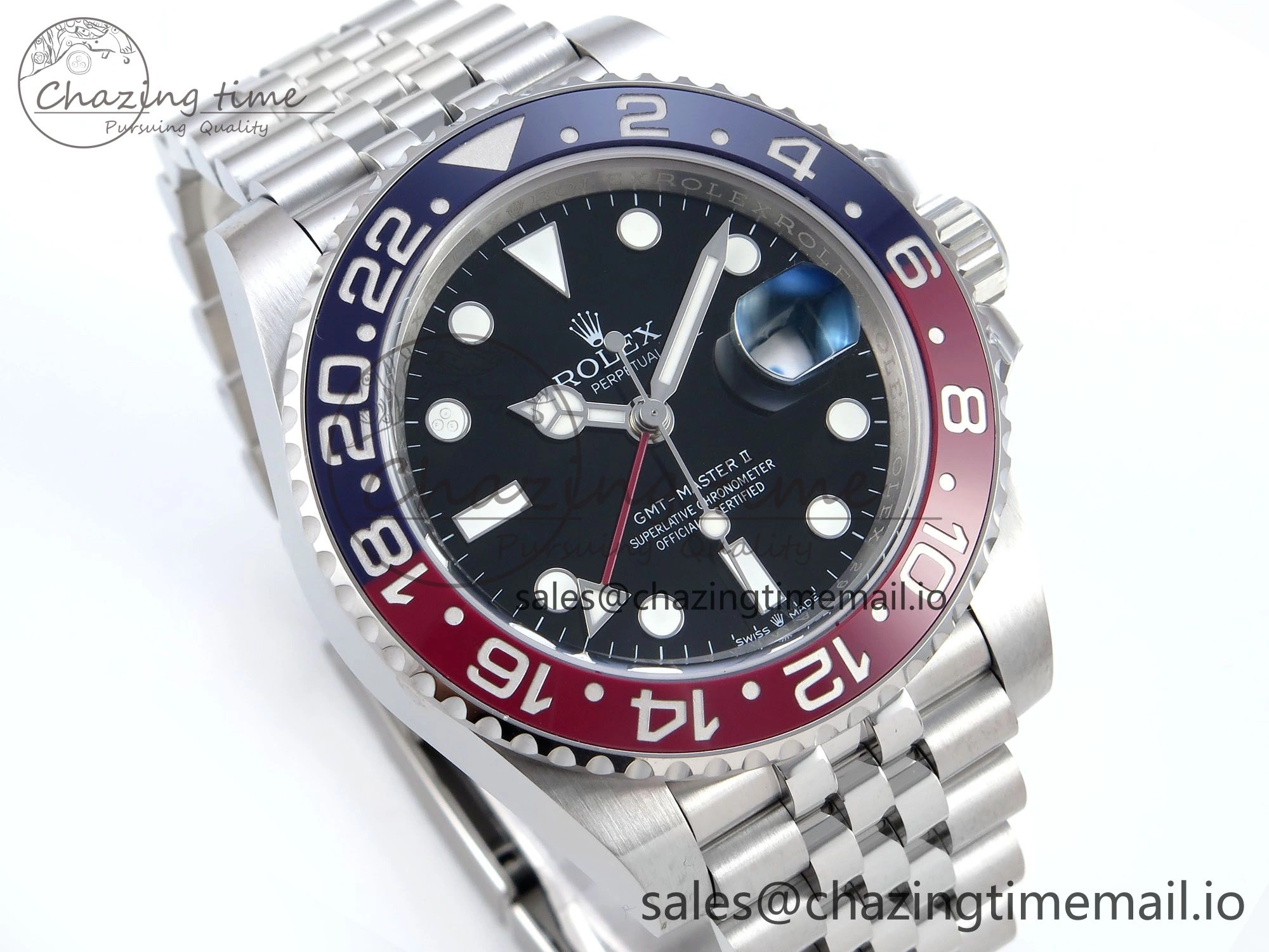 GMT-Master II 126710 BLRO Red Blue Ceramic 904L Steel EWE 1:1 Best Edition on Jubilee Strap EWE3285 V Thermal 823