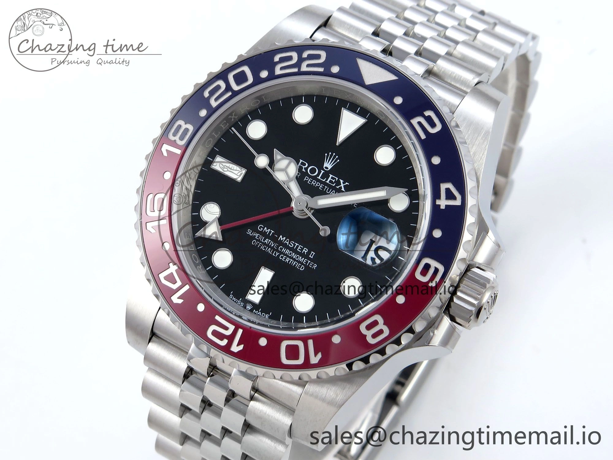 GMT-Master II 126710 BLRO Red Blue Ceramic 904L Steel EWE 1:1 Best Edition on Jubilee Strap EWE3285 V Thermal 823