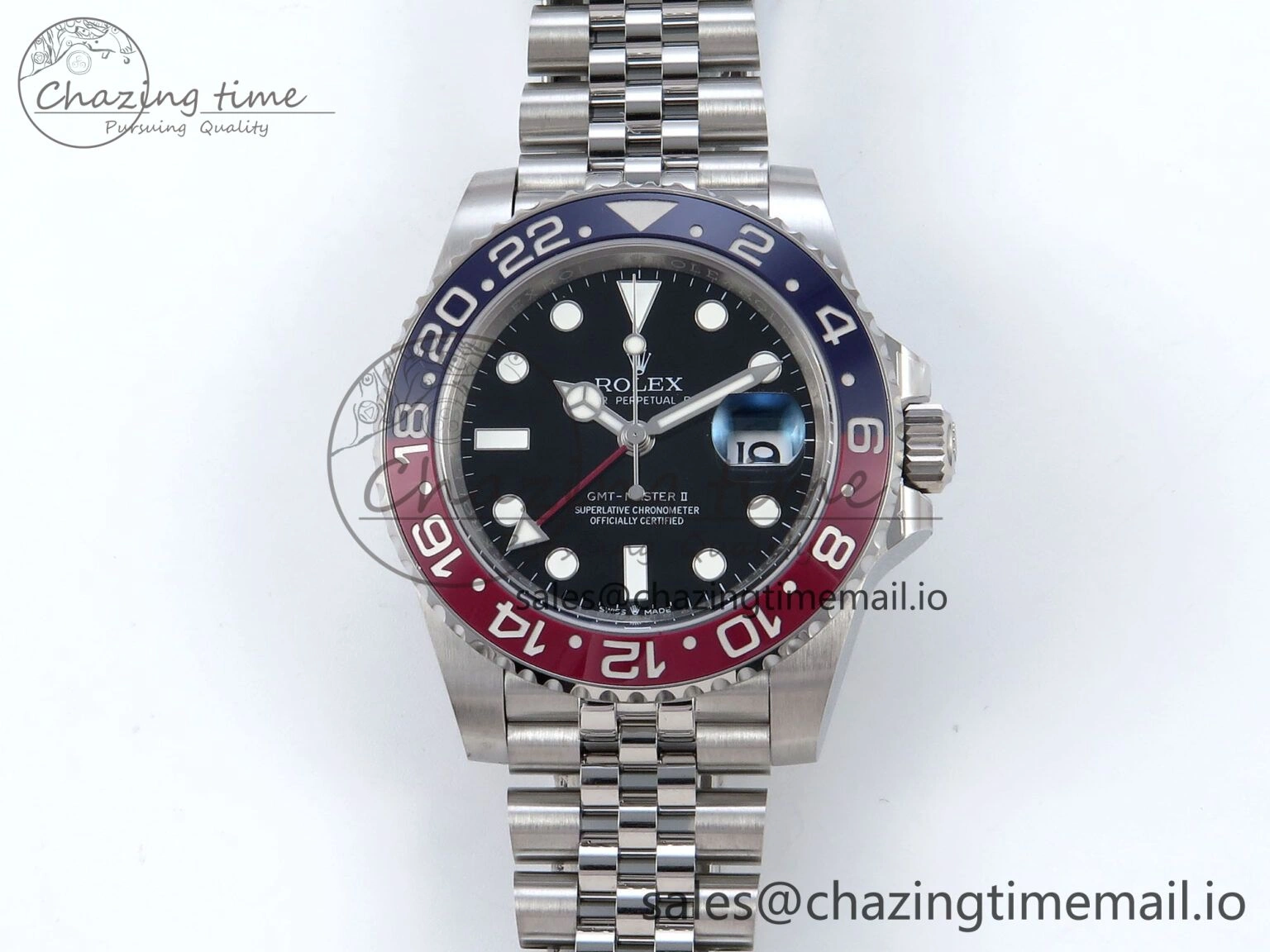 GMT-Master II 126710 BLRO Red Blue Ceramic 904L Steel EWE 1:1 Best Edition on Jubilee Strap EWE3285 V Thermal 823