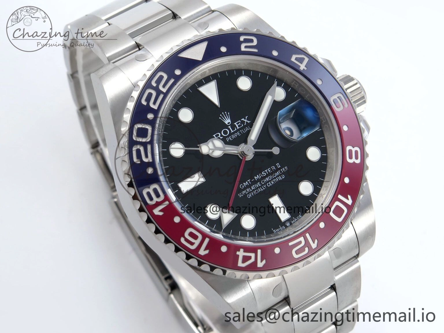 GMT-Master II 126710 BLRO Red Blue Ceramic 904L Steel EWE 1:1 Best Edition on Oyster Strap EWE3285 V Cozy 818