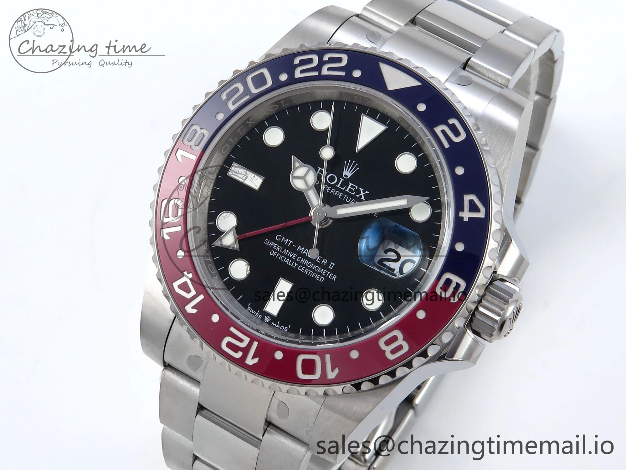GMT-Master II 126710 BLRO Red Blue Ceramic 904L Steel EWE 1:1 Best Edition on Oyster Strap EWE3285 V Cozy 818