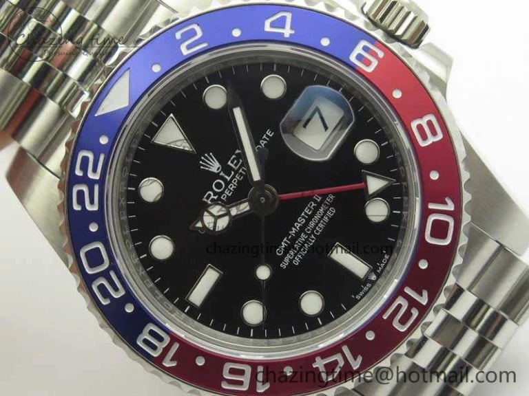 Sophisticated GMT-Master II 126710 BLRO SS BPF Maker Best Edition Black Dial On SS Jubilee Bracelet A 3445