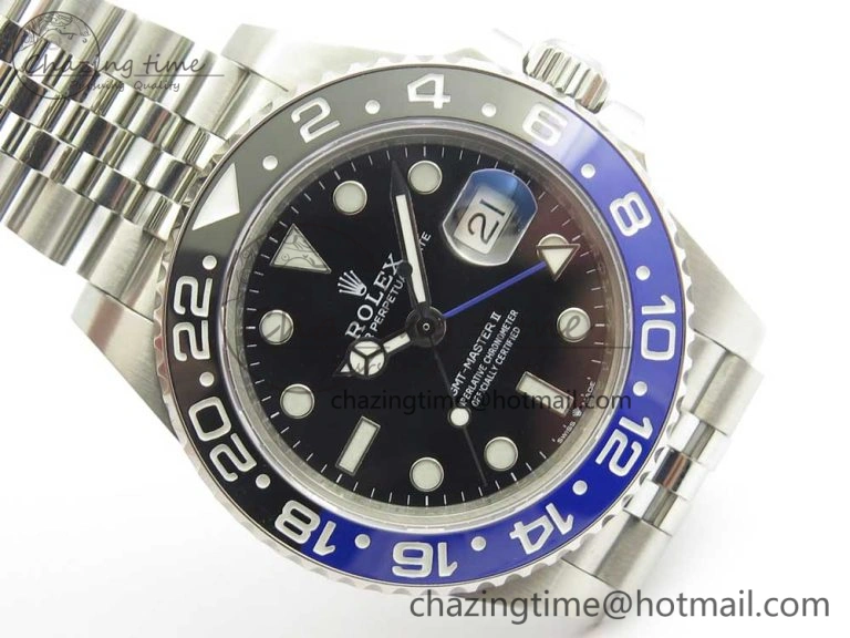 Unisex GMT-Master II 126710 BPF BLNR Black Blue Ceramic Maker Best Edition on SS Jubilee Bracelet A 3287