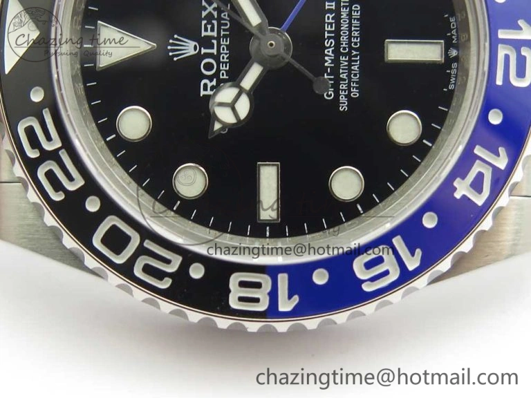 Unisex GMT-Master II 126710 BPF BLNR Black Blue Ceramic Maker Best Edition on SS Jubilee Bracelet A 3287