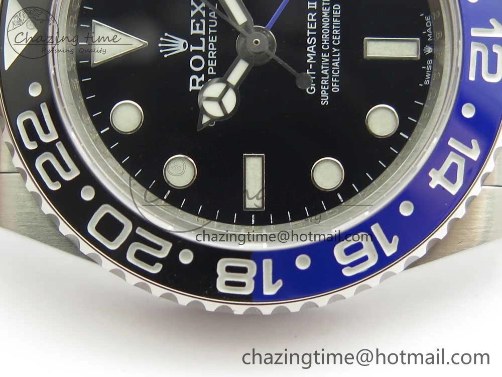 Unisex GMT-Master II 126710 BPF BLNR Black Blue Ceramic Maker Best Edition on SS Jubilee Bracelet A 3287