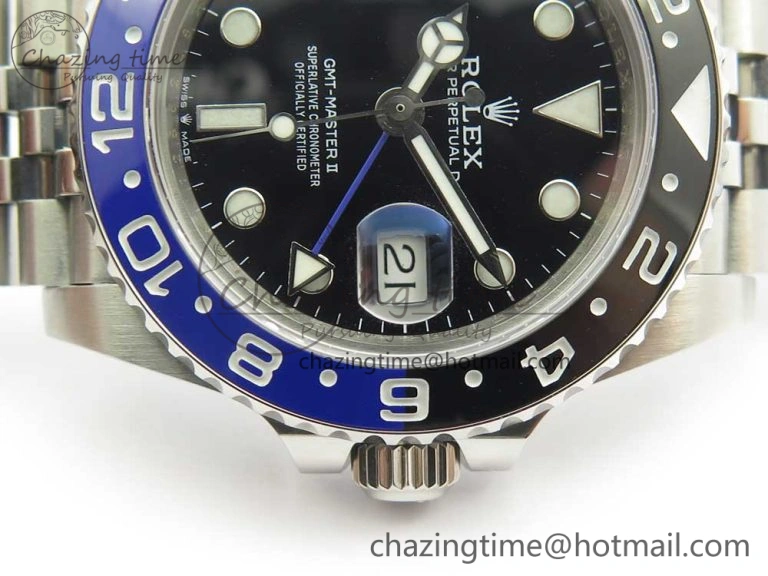 Unisex GMT-Master II 126710 BPF BLNR Black Blue Ceramic Maker Best Edition on SS Jubilee Bracelet A 3287