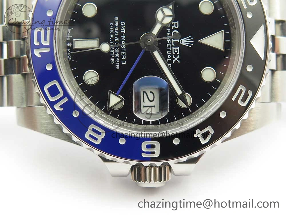 Unisex GMT-Master II 126710 BPF BLNR Black Blue Ceramic Maker Best Edition on SS Jubilee Bracelet A 3287