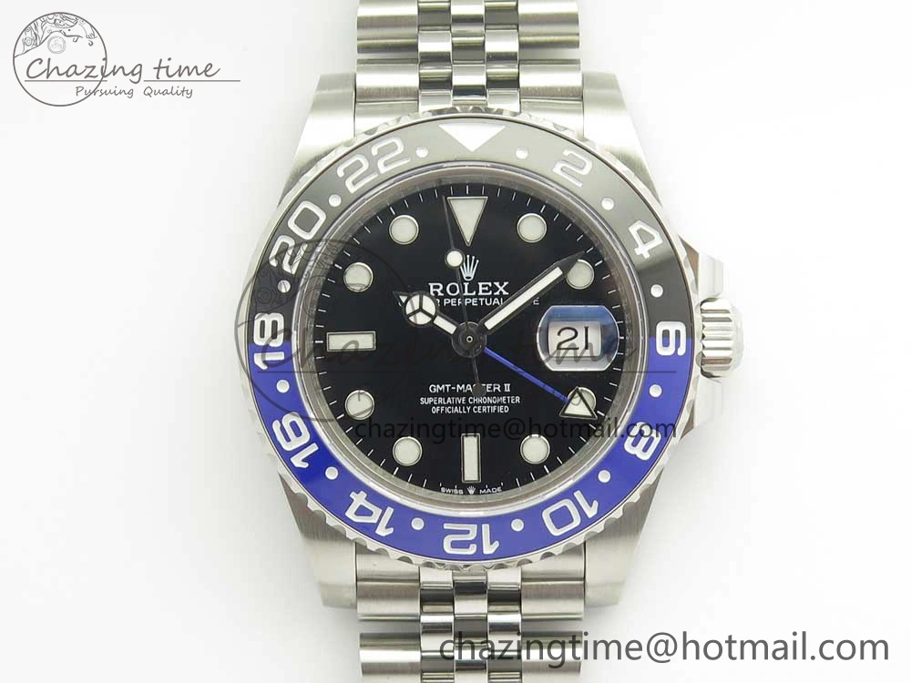 Unisex GMT-Master II 126710 BPF BLNR Black Blue Ceramic Maker Best Edition on SS Jubilee Bracelet A 3287
