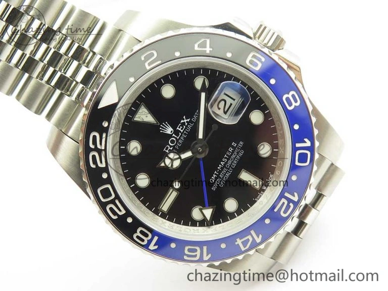 GMT-Master II 126710 Black Blue Ceramic Bezel 904L SS DJF Best Edition Black Dial on 904L Jubilee Bracelet A Affordable 3246