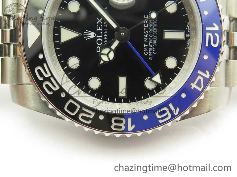 GMT-Master II 126710 Black Blue Ceramic Bezel 904L SS DJF Best Edition Black Dial on 904L Jubilee Bracelet A Affordable 3246