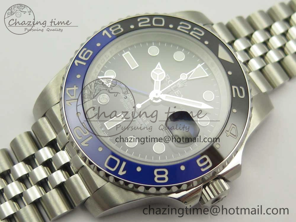 GMT-Master II 126710 Black Blue Ceramic Bezel 904L SS DJF Best Edition Black Dial on 904L Jubilee Bracelet A Affordable 3246