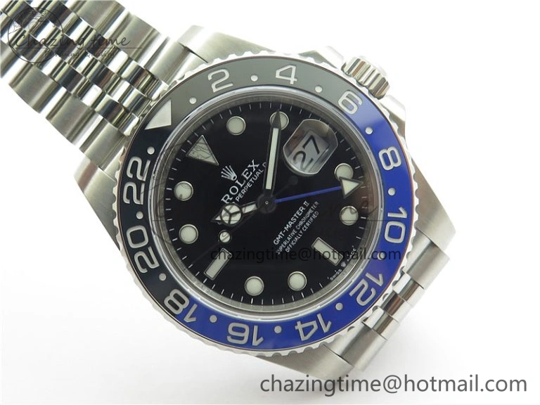 NewStyle GMT-Master II 126710 Black Blue Ceramic Bezel 904L SS GMF 1:1 Best Edition Black Dial on 904L Jubilee Bracelet A 2499