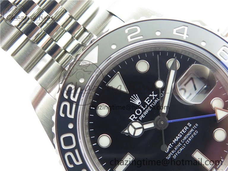 NewStyle GMT-Master II 126710 Black Blue Ceramic Bezel 904L SS GMF 1:1 Best Edition Black Dial on 904L Jubilee Bracelet A 2499