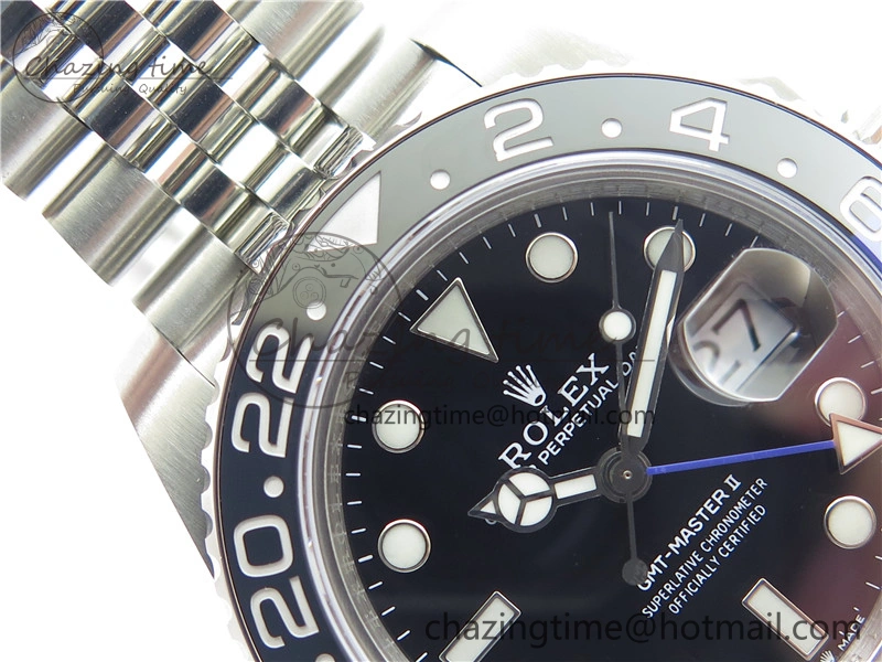 NewStyle GMT-Master II 126710 Black Blue Ceramic Bezel 904L SS GMF 1:1 Best Edition Black Dial on 904L Jubilee Bracelet A 2499