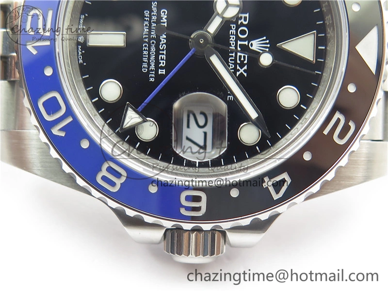 NewStyle GMT-Master II 126710 Black Blue Ceramic Bezel 904L SS GMF 1:1 Best Edition Black Dial on 904L Jubilee Bracelet A 2499
