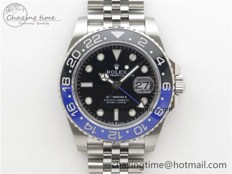 NewStyle GMT-Master II 126710 Black Blue Ceramic Bezel 904L SS GMF 1:1 Best Edition Black Dial on 904L Jubilee Bracelet A 2499