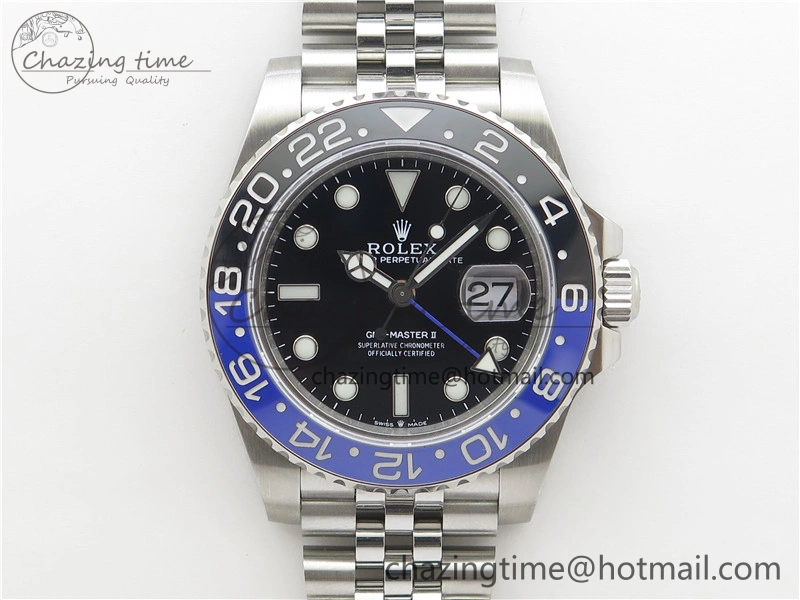 NewStyle GMT-Master II 126710 Black Blue Ceramic Bezel 904L SS GMF 1:1 Best Edition Black Dial on 904L Jubilee Bracelet A 2499