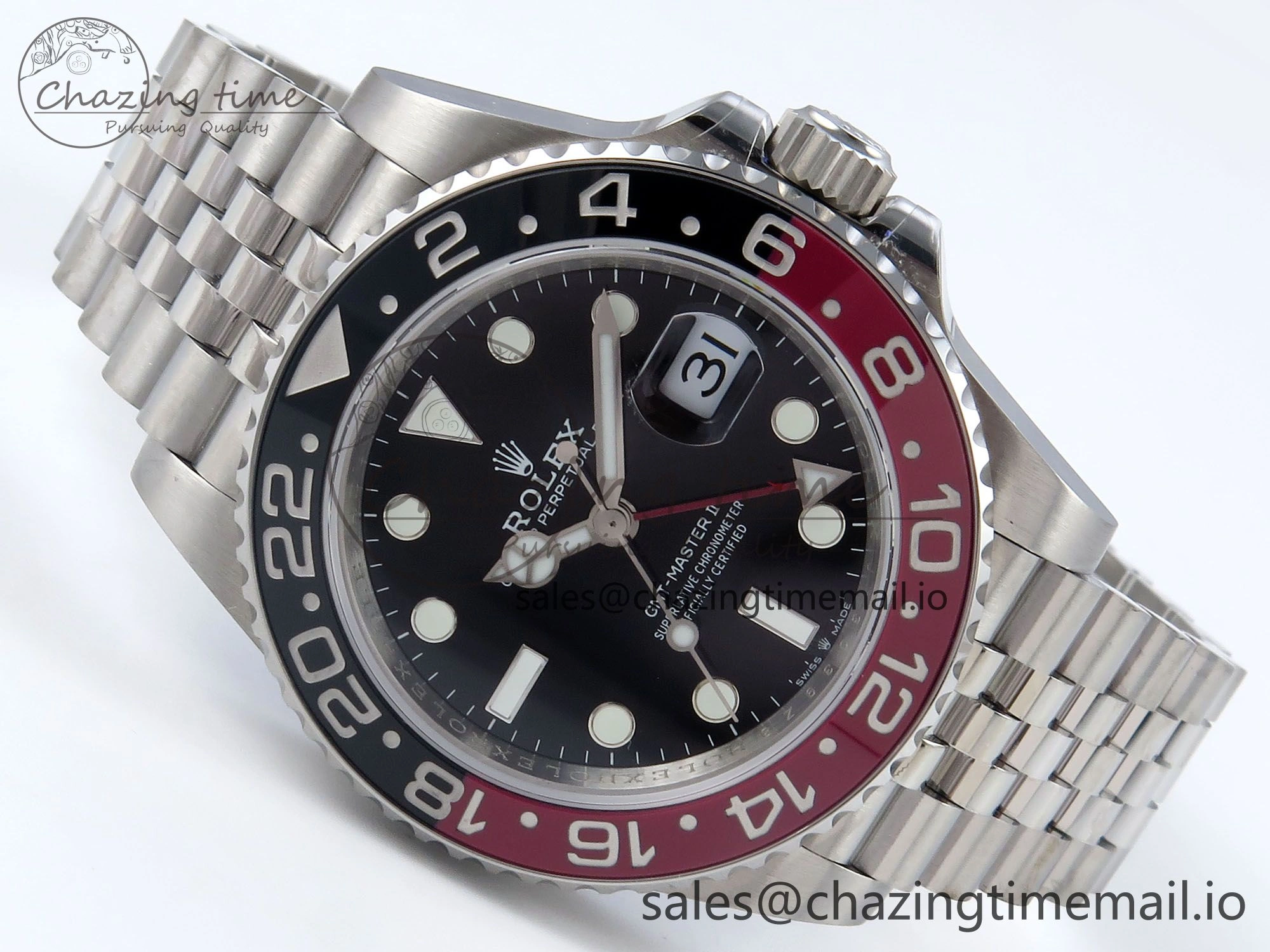 GMT-Master II 126710 Black Red Ceramic 904L QF 1:1 Best Edition on SS Jubilee Bracelet SH3285 V RelaxedFit 277