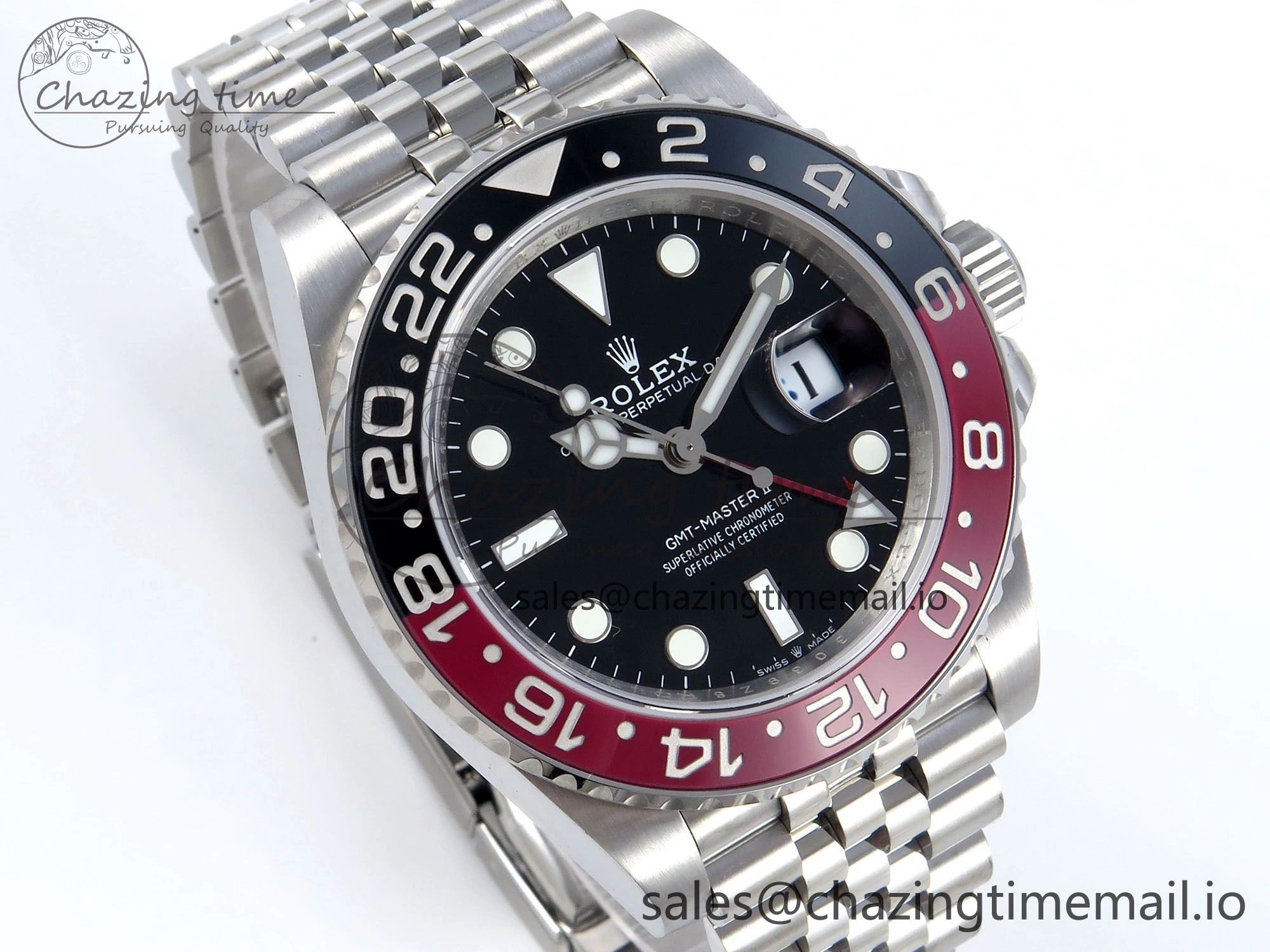 GMT-Master II 126710 Black Red Ceramic 904L QF 1:1 Best Edition on SS Jubilee Bracelet SH3285 V RelaxedFit 277