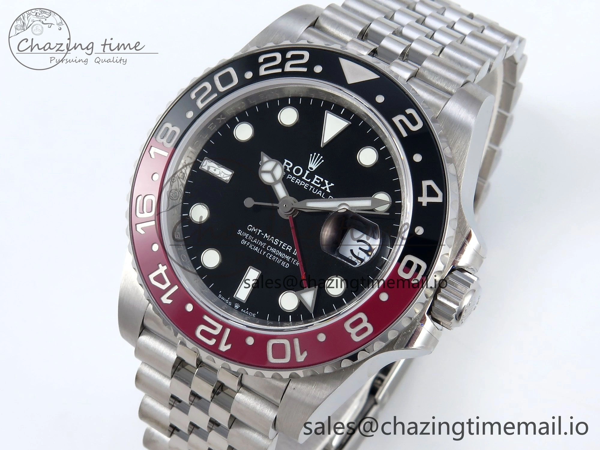 GMT-Master II 126710 Black Red Ceramic 904L QF 1:1 Best Edition on SS Jubilee Bracelet SH3285 V RelaxedFit 277
