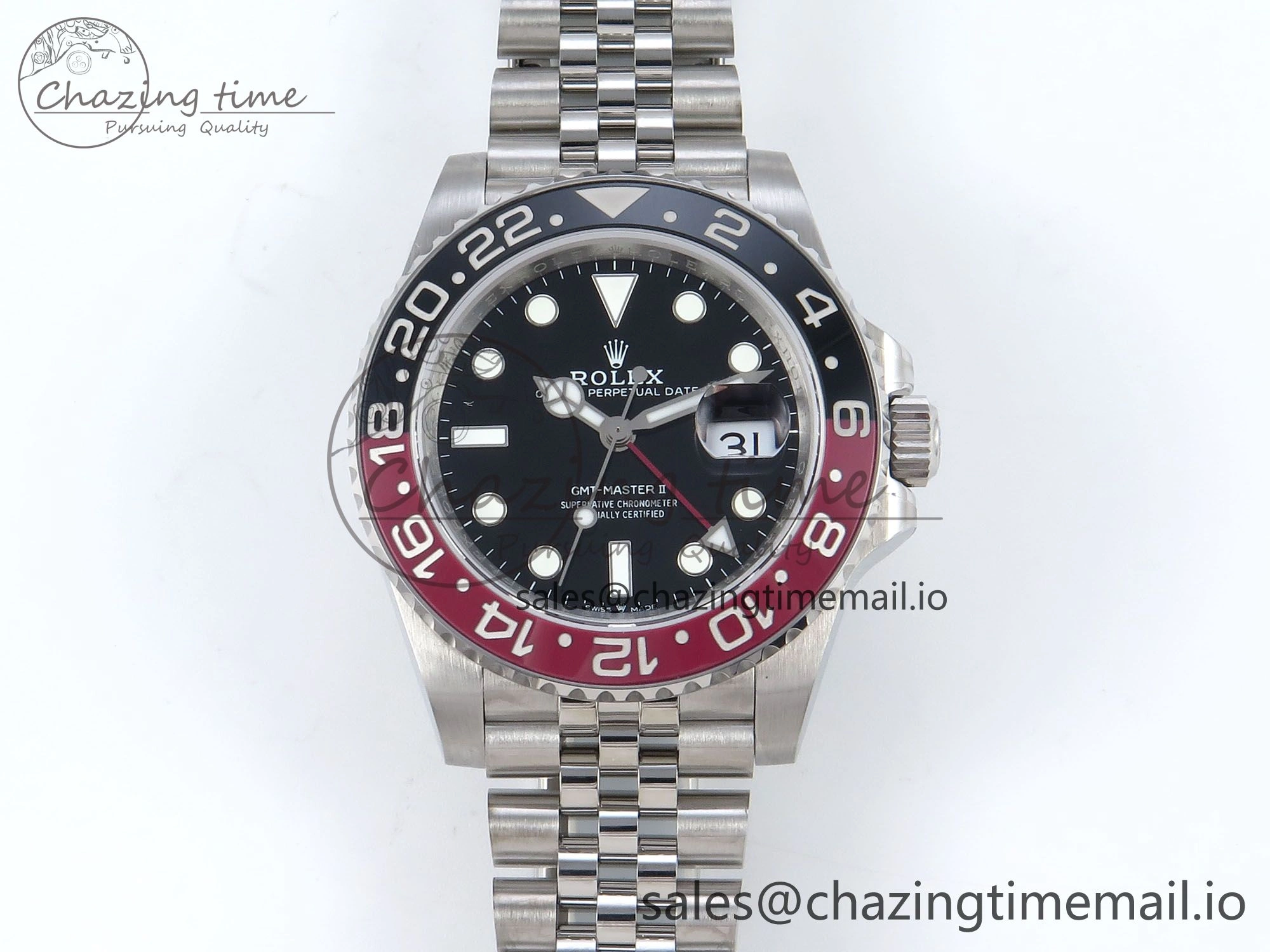 GMT-Master II 126710 Black Red Ceramic 904L QF 1:1 Best Edition on SS Jubilee Bracelet SH3285 V RelaxedFit 277