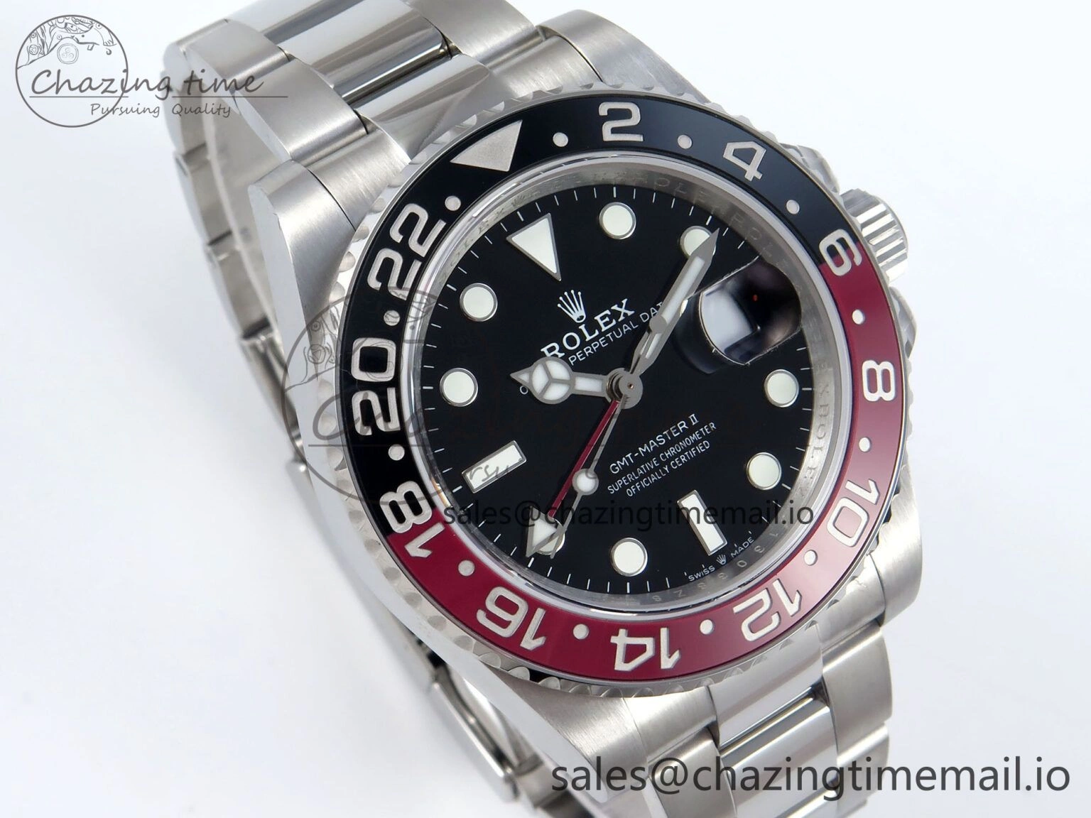 Bright GMT-Master II 126710 Black Red Ceramic 904L QF 1:1 Best Edition on SS Oyster Bracelet SH3285 V 274