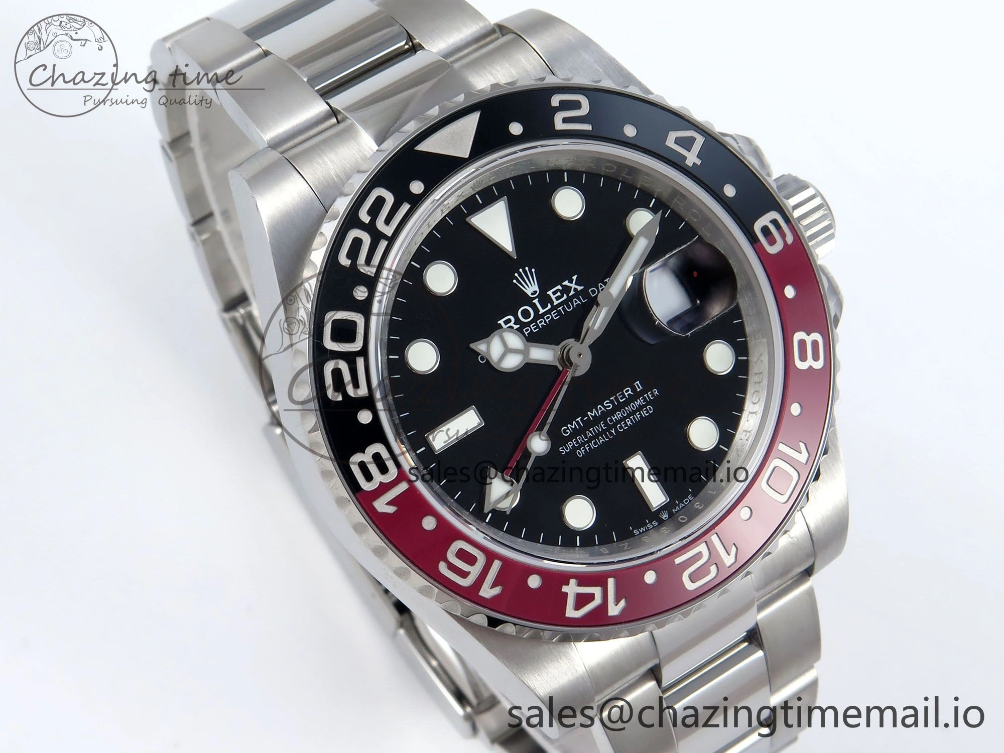 Bright GMT-Master II 126710 Black Red Ceramic 904L QF 1:1 Best Edition on SS Oyster Bracelet SH3285 V 274