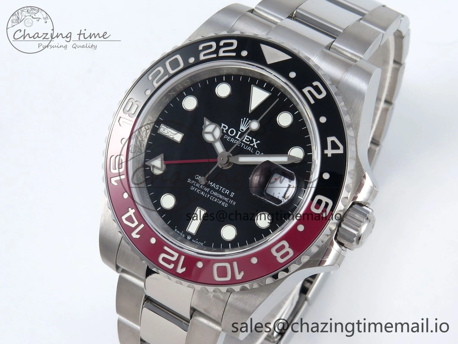 Bright GMT-Master II 126710 Black Red Ceramic 904L QF 1:1 Best Edition on SS Oyster Bracelet SH3285 V 274