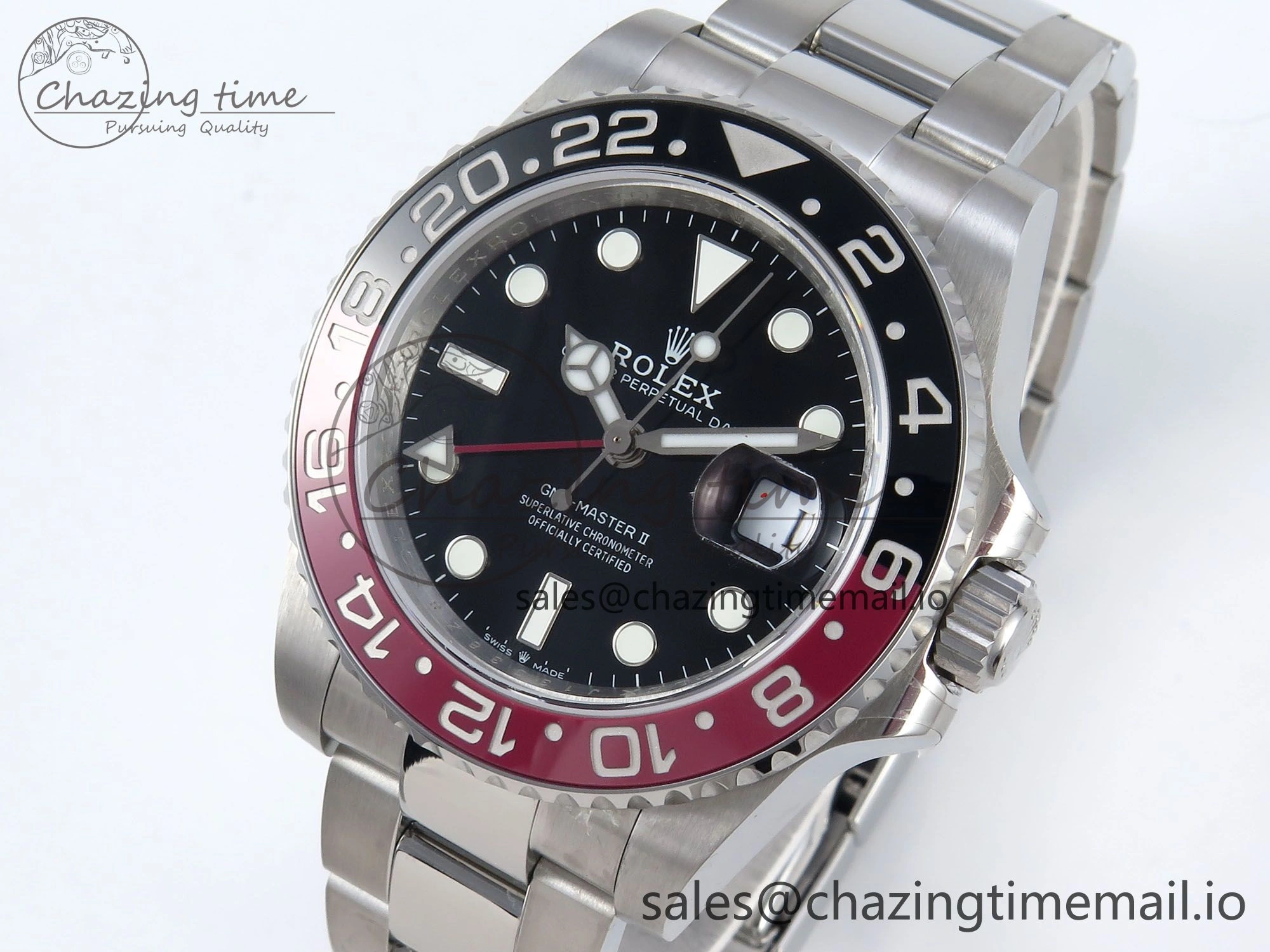 Bright GMT-Master II 126710 Black Red Ceramic 904L QF 1:1 Best Edition on SS Oyster Bracelet SH3285 V 274