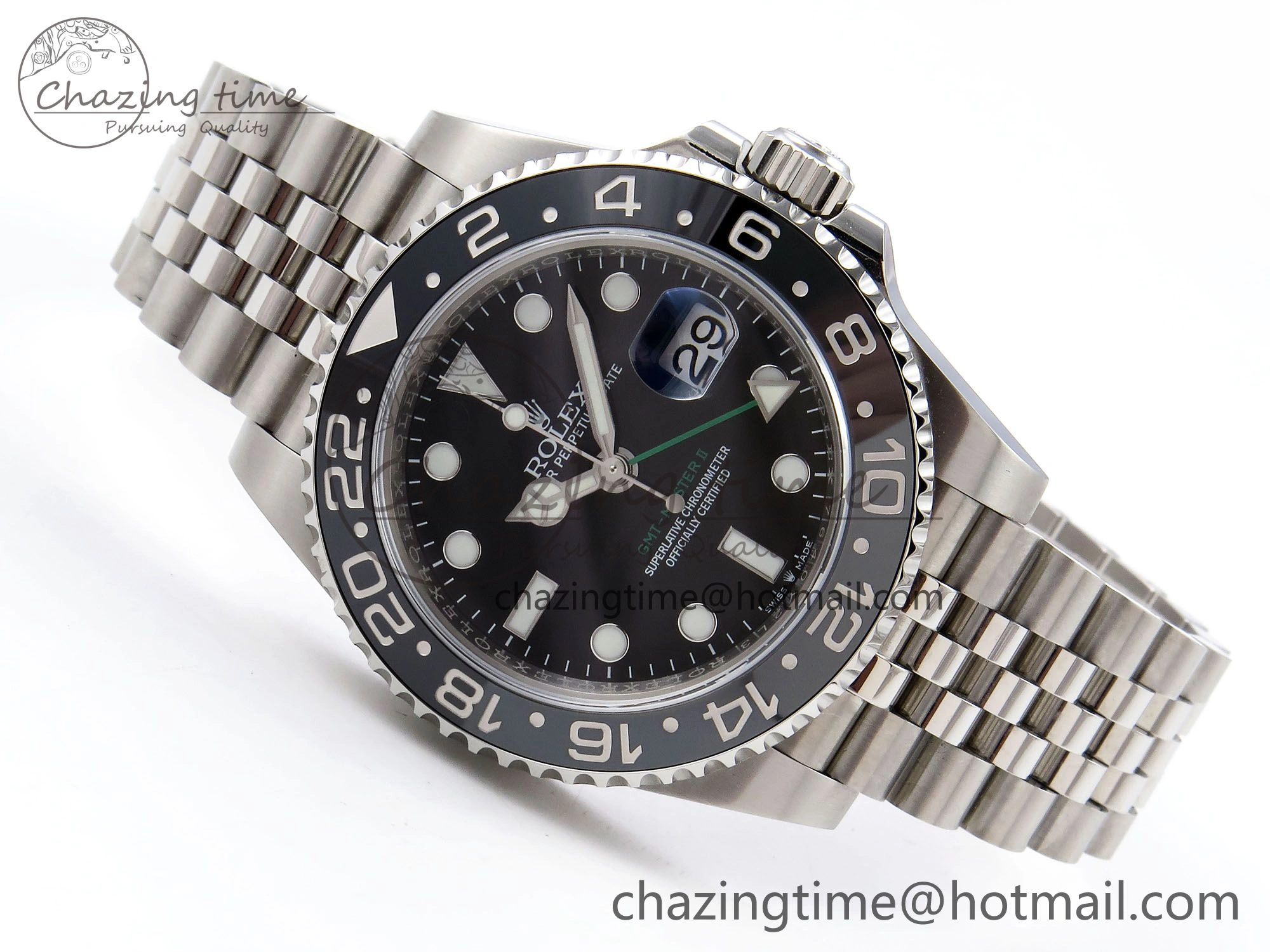 Snug GMT-Master II 126710 GRNR Black Gray Ceramic 904L Steel 3EF 1:1 Best Edition on Jubilee Strap VR 1339