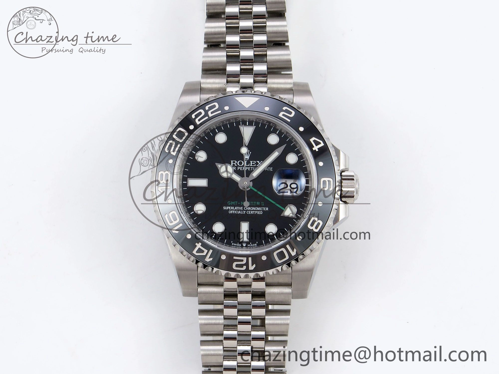 Snug GMT-Master II 126710 GRNR Black Gray Ceramic 904L Steel 3EF 1:1 Best Edition on Jubilee Strap VR 1339