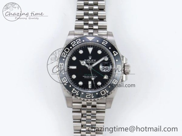 FlexibleFit GMT-Master II 126710 GRNR Black Gray Ceramic 904L Steel ARF 1:1 Best Edition on Jubilee Strap VR3285 CHS 1322