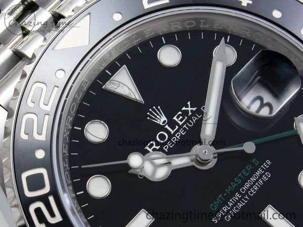 FlexibleFit GMT-Master II 126710 GRNR Black Gray Ceramic 904L Steel ARF 1:1 Best Edition on Jubilee Strap VR3285 CHS 1322