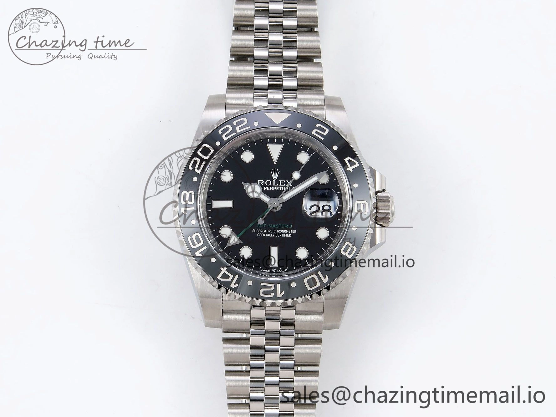 Durable GMT-Master II 126710 GRNR Black Gray Ceramic 904L Steel Clean 1:1 Best Edition on Jubilee Strap DD 1330