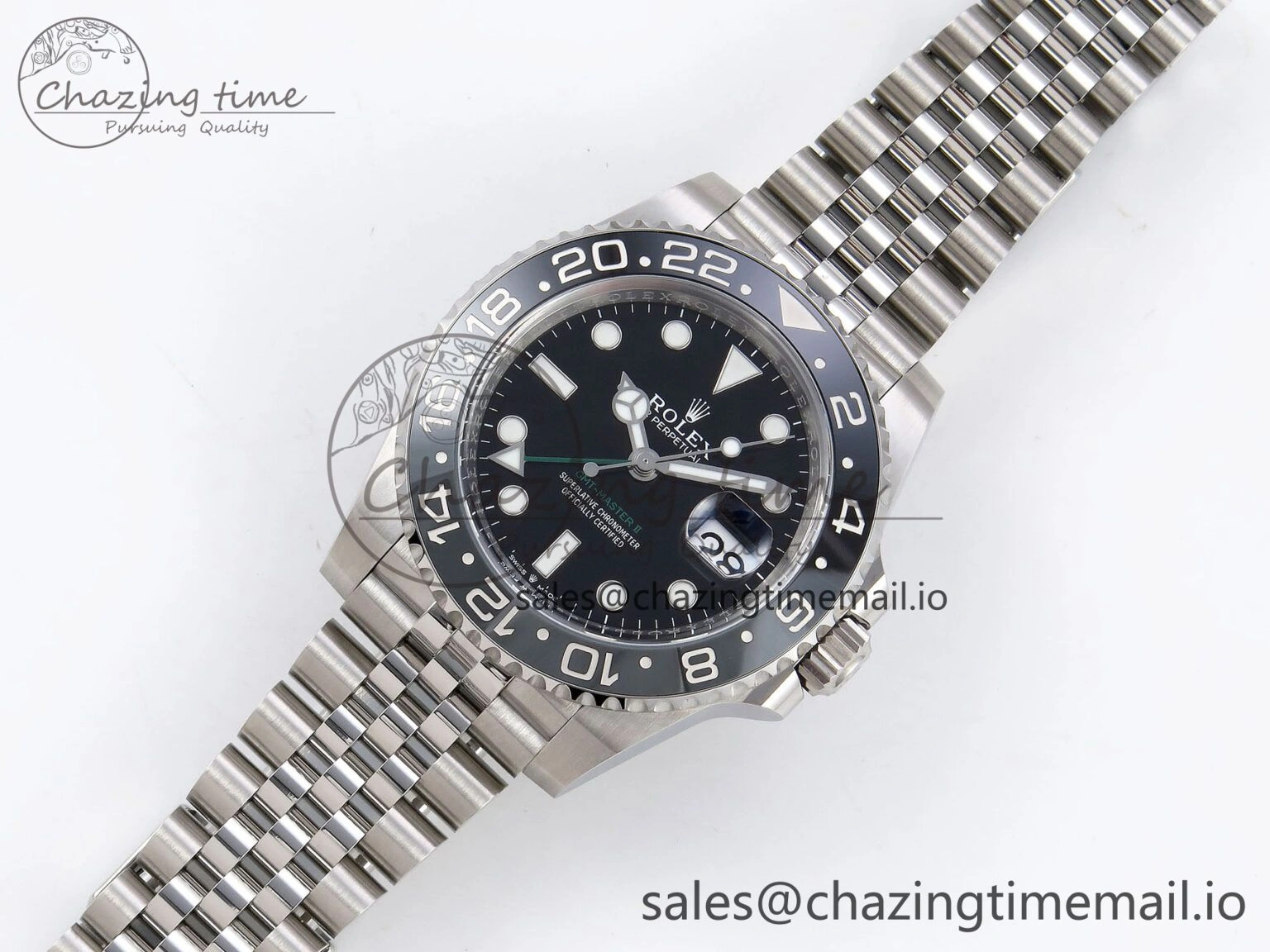 Durable GMT-Master II 126710 GRNR Black Gray Ceramic 904L Steel Clean 1:1 Best Edition on Jubilee Strap DD 1330