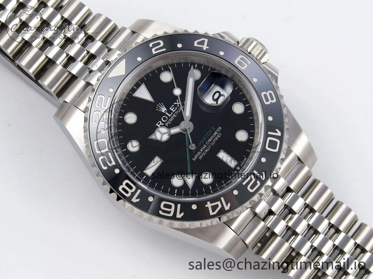 Durable GMT-Master II 126710 GRNR Black Gray Ceramic 904L Steel Clean 1:1 Best Edition on Jubilee Strap DD 1330