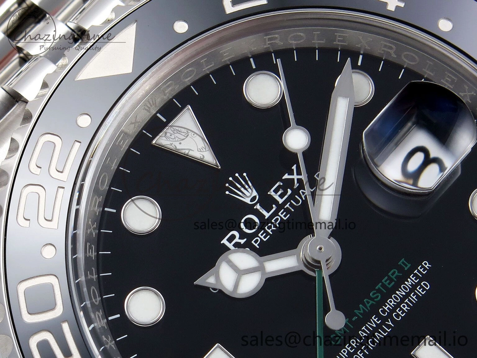 Durable GMT-Master II 126710 GRNR Black Gray Ceramic 904L Steel Clean 1:1 Best Edition on Jubilee Strap DD 1330