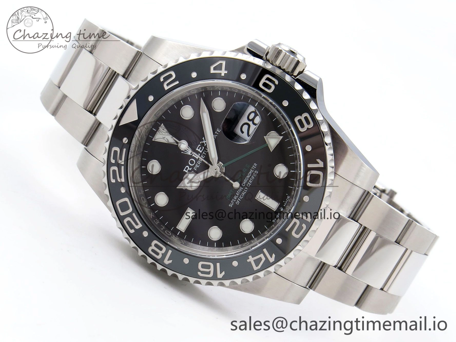 GMT-Master II 126710 GRNR Black Gray Ceramic 904L Steel Clean 1:1 Best Edition on Oyster Strap DD HighQuality 1331