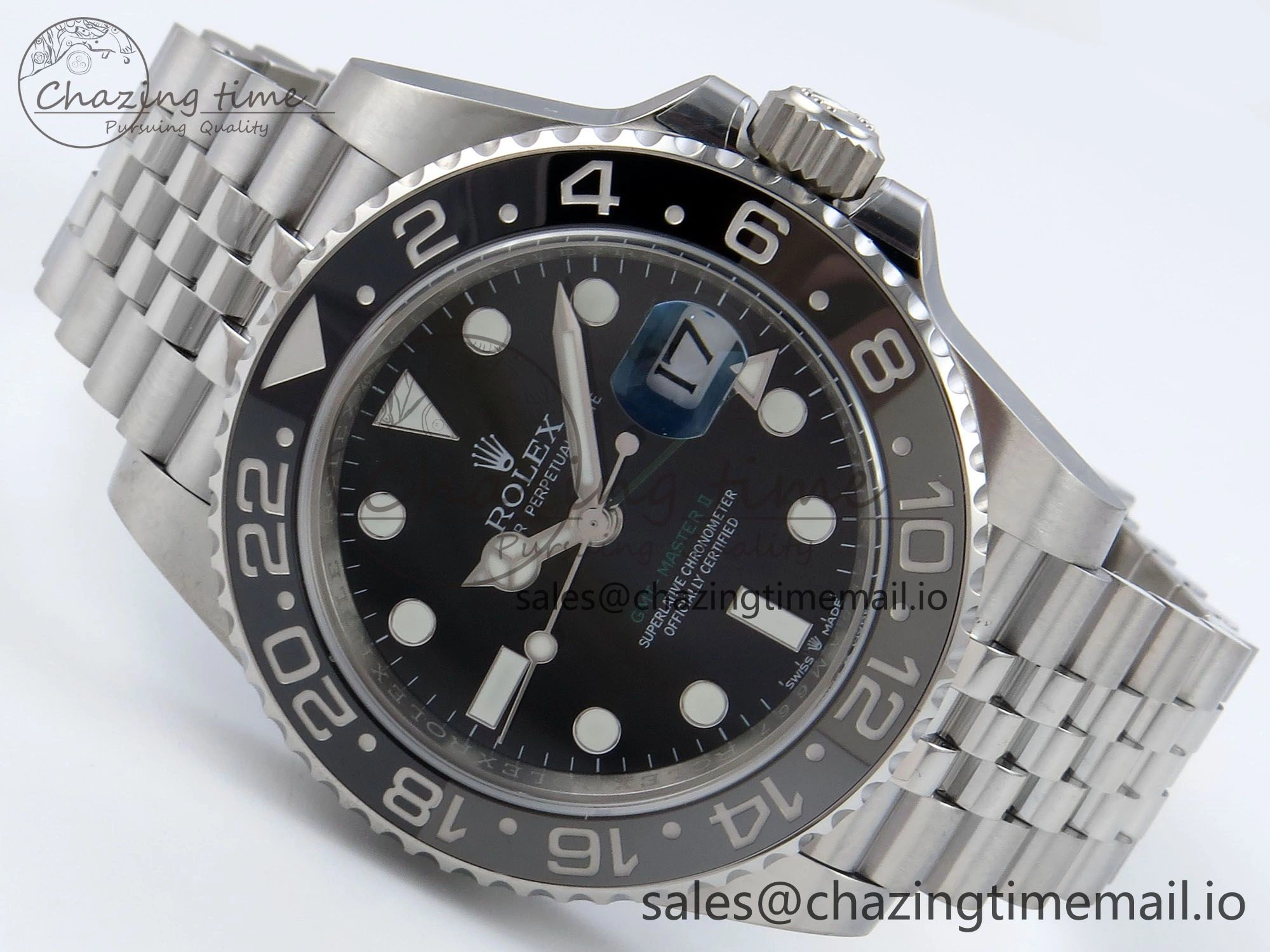GMT-Master II 126710 GRNR Black Gray Ceramic 904L Steel EWE 1:1 Best Edition on Jubilee Strap EWE3285 V OnTrend 821