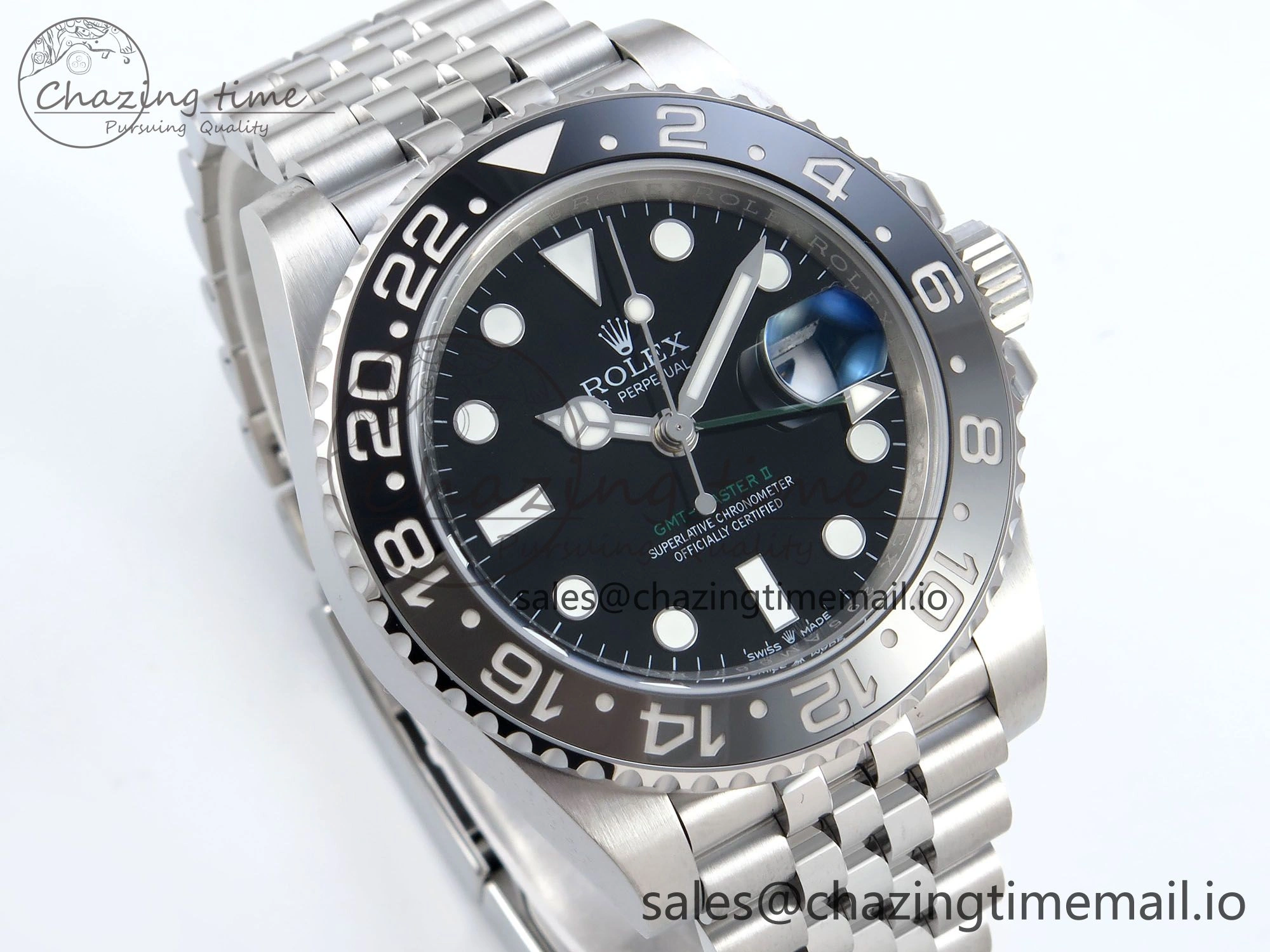 GMT-Master II 126710 GRNR Black Gray Ceramic 904L Steel EWE 1:1 Best Edition on Jubilee Strap EWE3285 V OnTrend 821