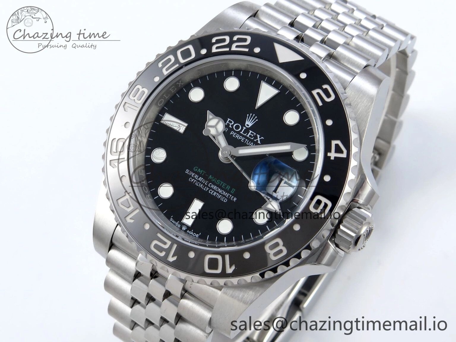GMT-Master II 126710 GRNR Black Gray Ceramic 904L Steel EWE 1:1 Best Edition on Jubilee Strap EWE3285 V OnTrend 821