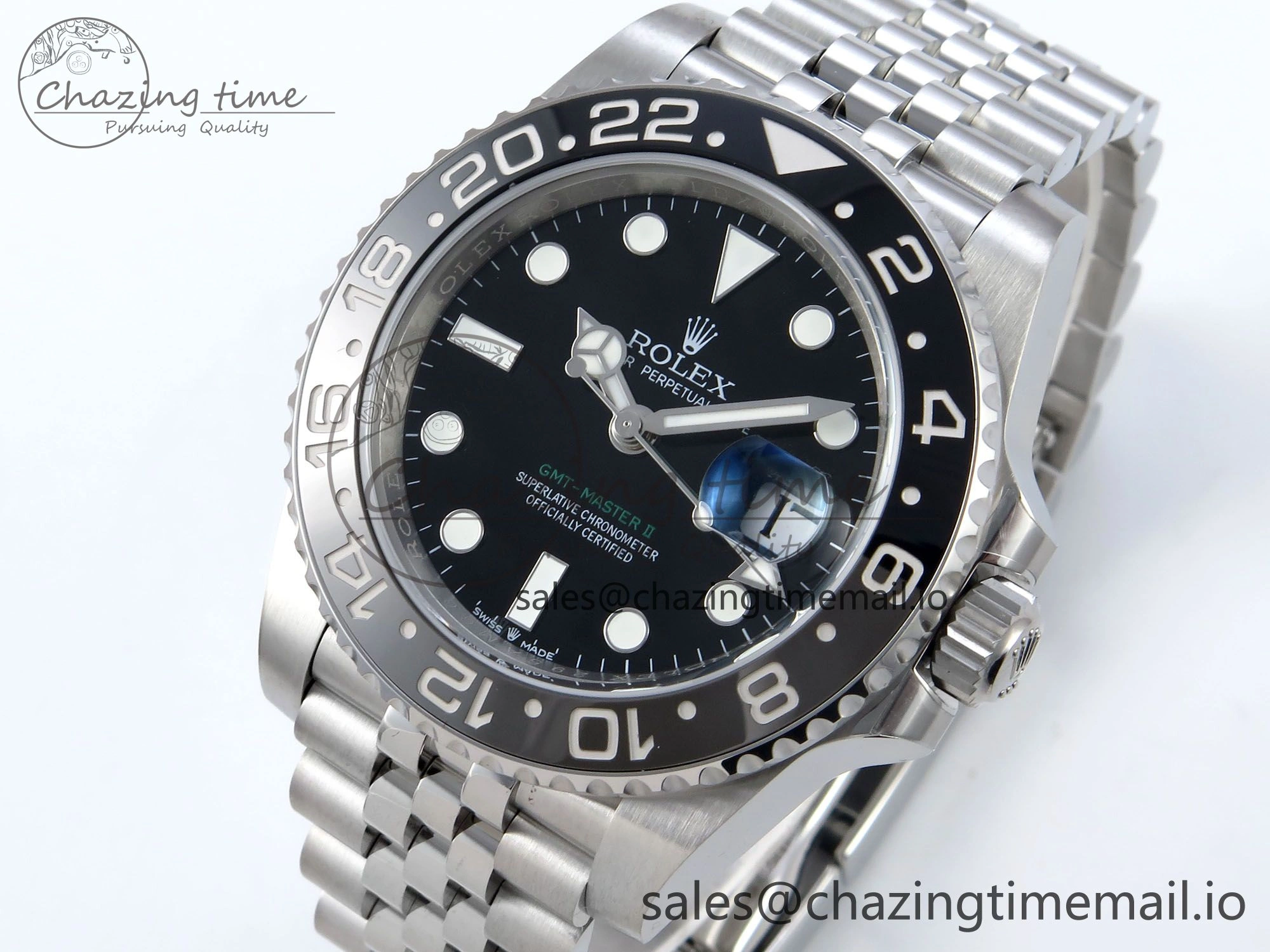 GMT-Master II 126710 GRNR Black Gray Ceramic 904L Steel EWE 1:1 Best Edition on Jubilee Strap EWE3285 V OnTrend 821