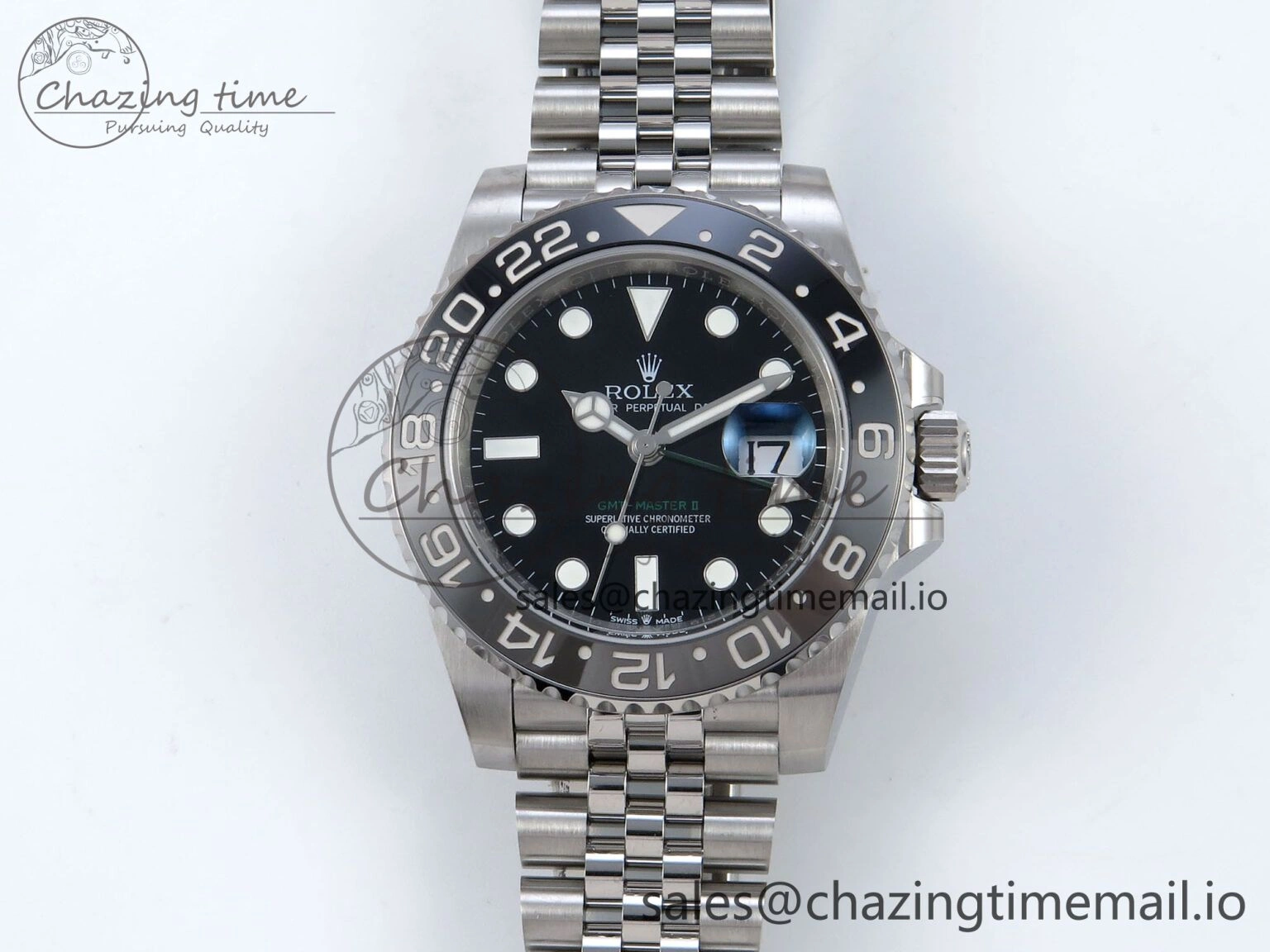 GMT-Master II 126710 GRNR Black Gray Ceramic 904L Steel EWE 1:1 Best Edition on Jubilee Strap EWE3285 V OnTrend 821