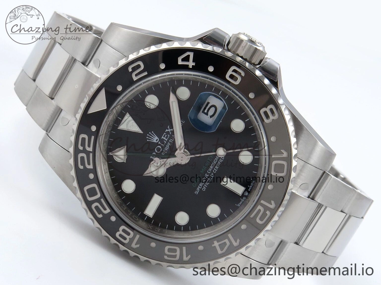 Soft GMT-Master II 126710 GRNR Black Gray Ceramic 904L Steel EWE 1:1 Best Edition on Oyster Strap EWE3285 V 814