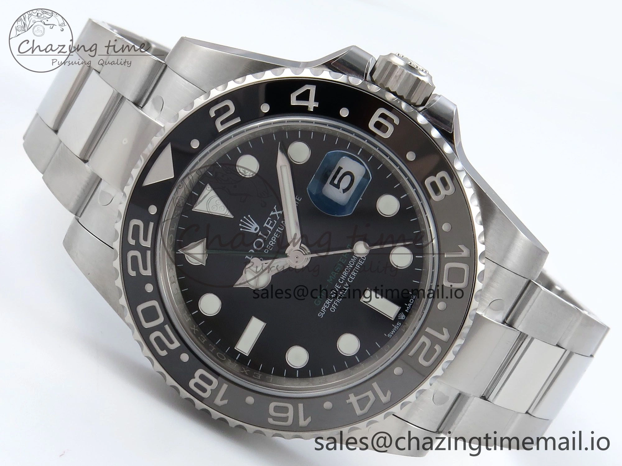 Soft GMT-Master II 126710 GRNR Black Gray Ceramic 904L Steel EWE 1:1 Best Edition on Oyster Strap EWE3285 V 814