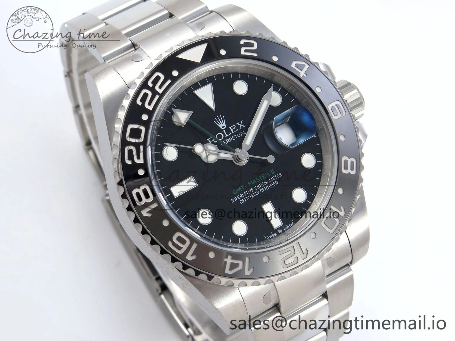 Soft GMT-Master II 126710 GRNR Black Gray Ceramic 904L Steel EWE 1:1 Best Edition on Oyster Strap EWE3285 V 814