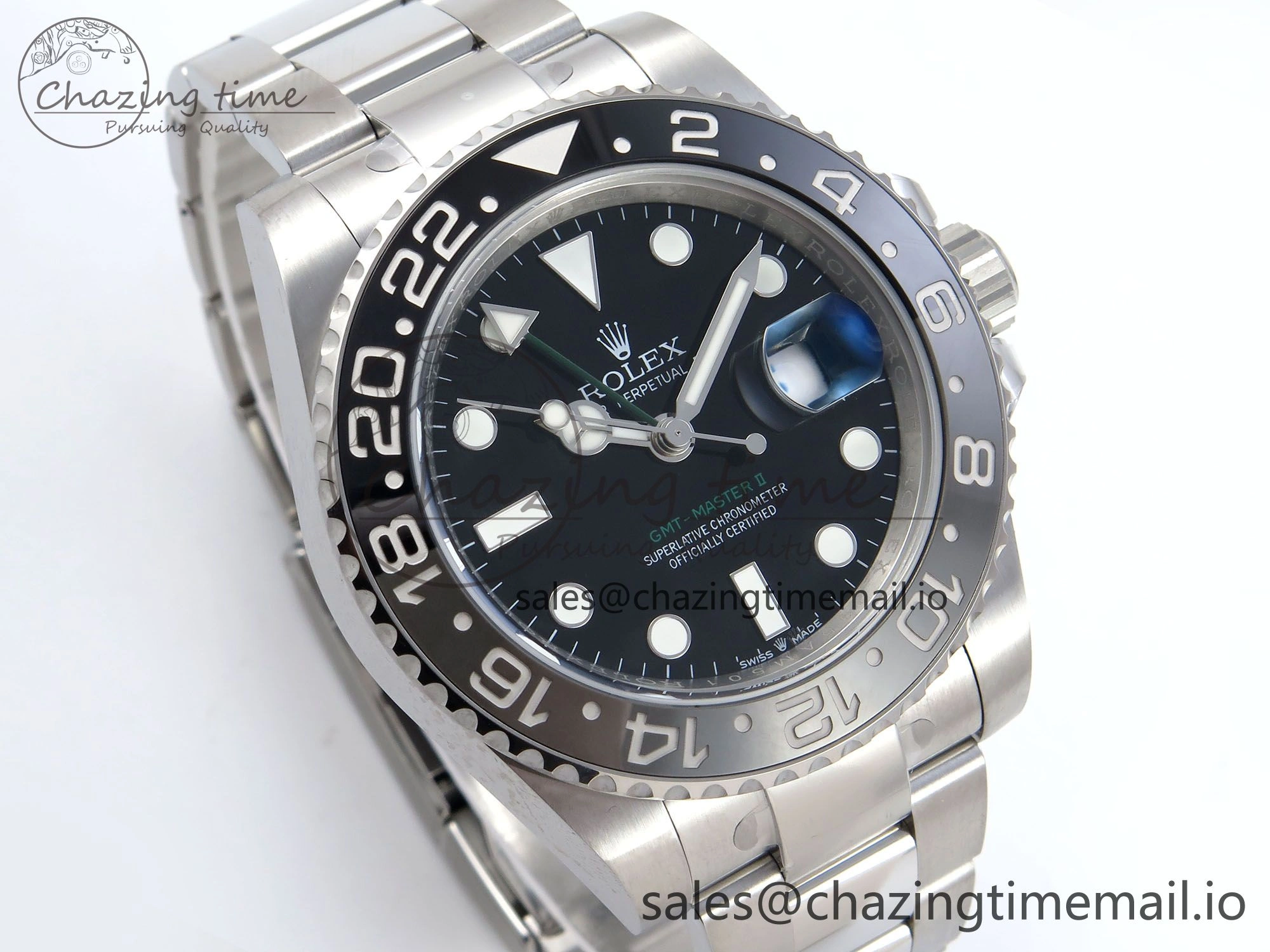 Soft GMT-Master II 126710 GRNR Black Gray Ceramic 904L Steel EWE 1:1 Best Edition on Oyster Strap EWE3285 V 814